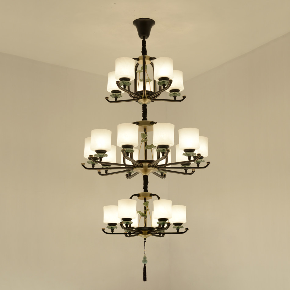 吊灯现代新中式客厅灯中国风别墅楼中楼楼梯复式楼客厅吊灯