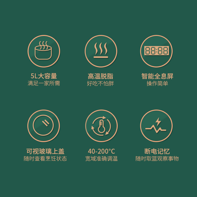 利仁家用可视网红大容量智能无油空气炸锅