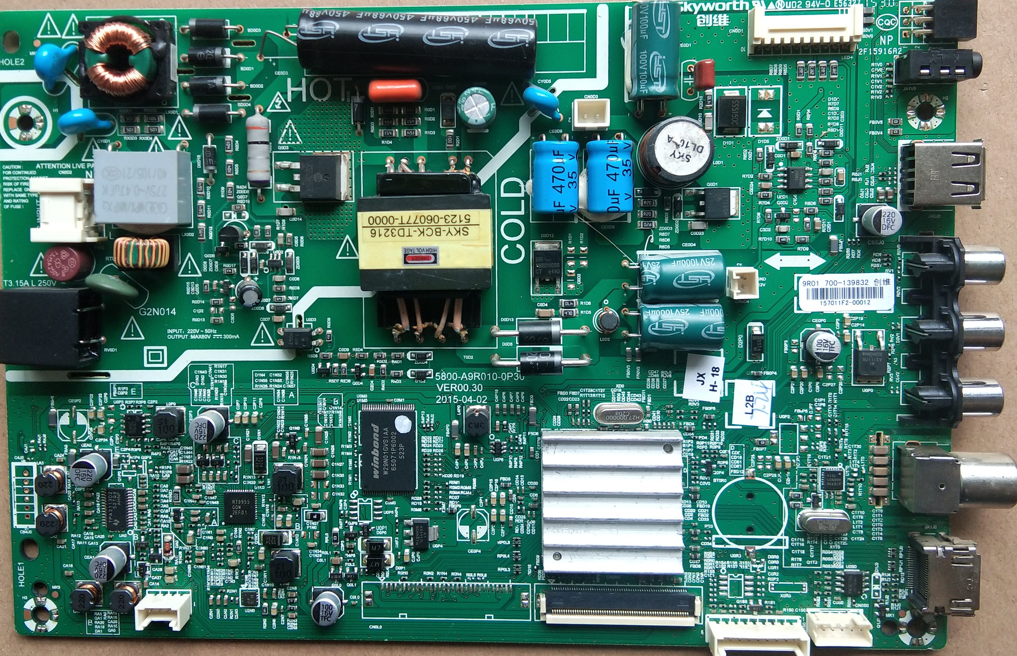 原装代用创维32x332e3000电视主板5800-a9r010-0p30机芯9r01pcb电路板