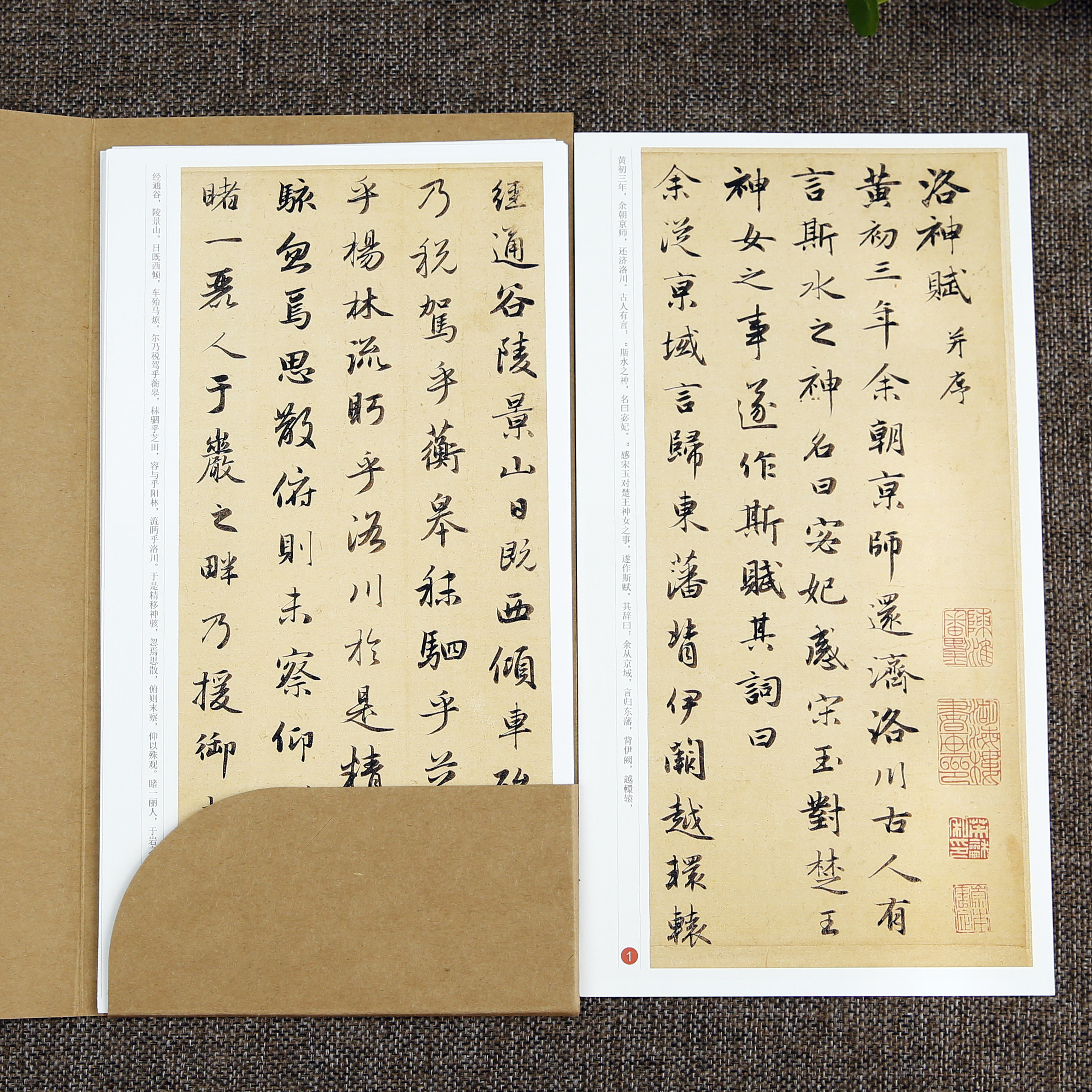 元赵孟俯洛神赋行书字帖超清原帖 简体旁注行书成人毛笔临摹字帖