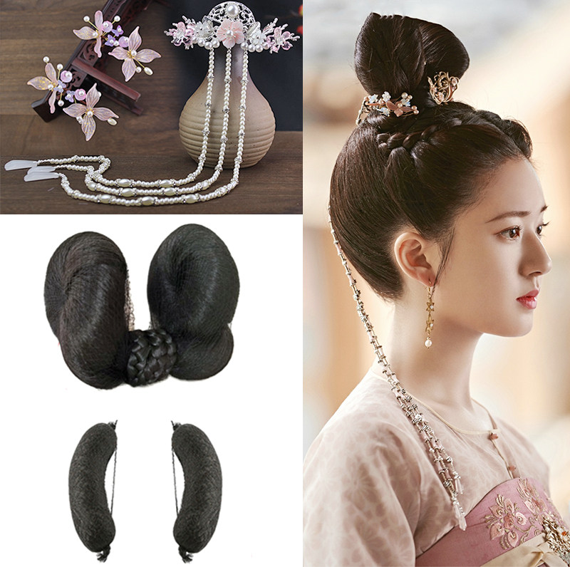 古装造型长歌行同款唐风可变形双螺发髻古风配饰其它假发