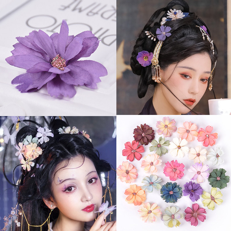 汉服头饰古装古风花朵点缀发饰写真拍照头花发饰