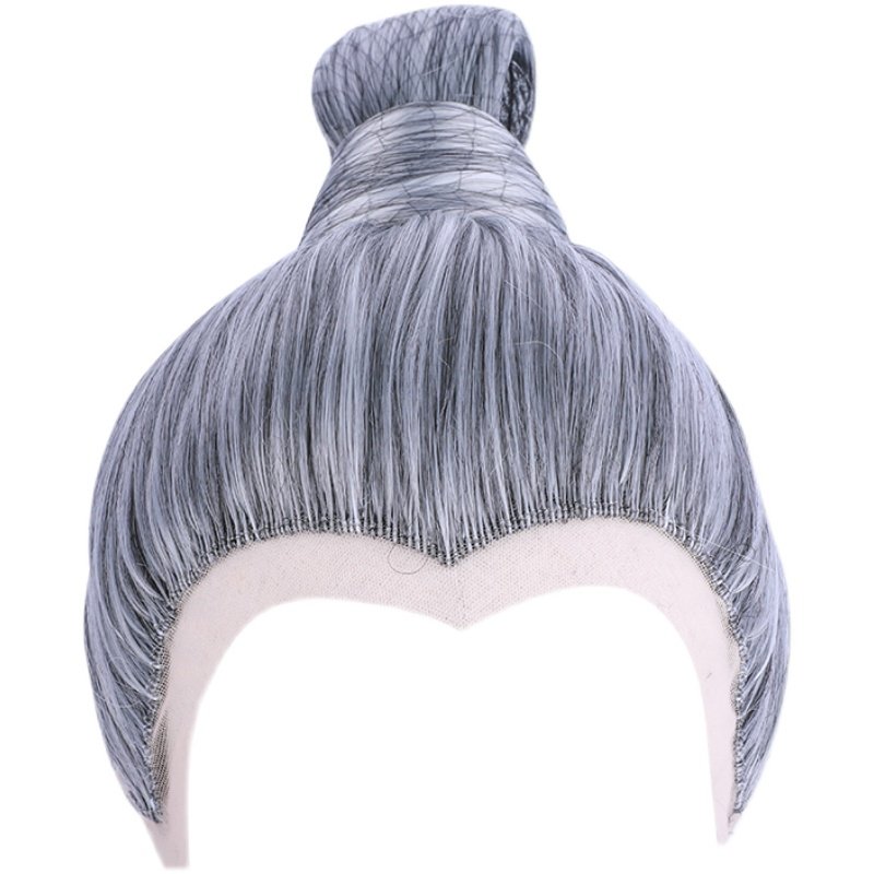 短直发汉服整顶假发古代束发中年老人花白男款整顶假发