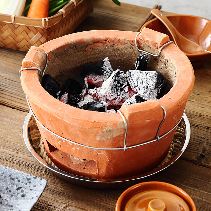 多功能复古耐温锅港式打边炉炭炉陶土锅家用老式涮烧碳炉砂锅泥炉