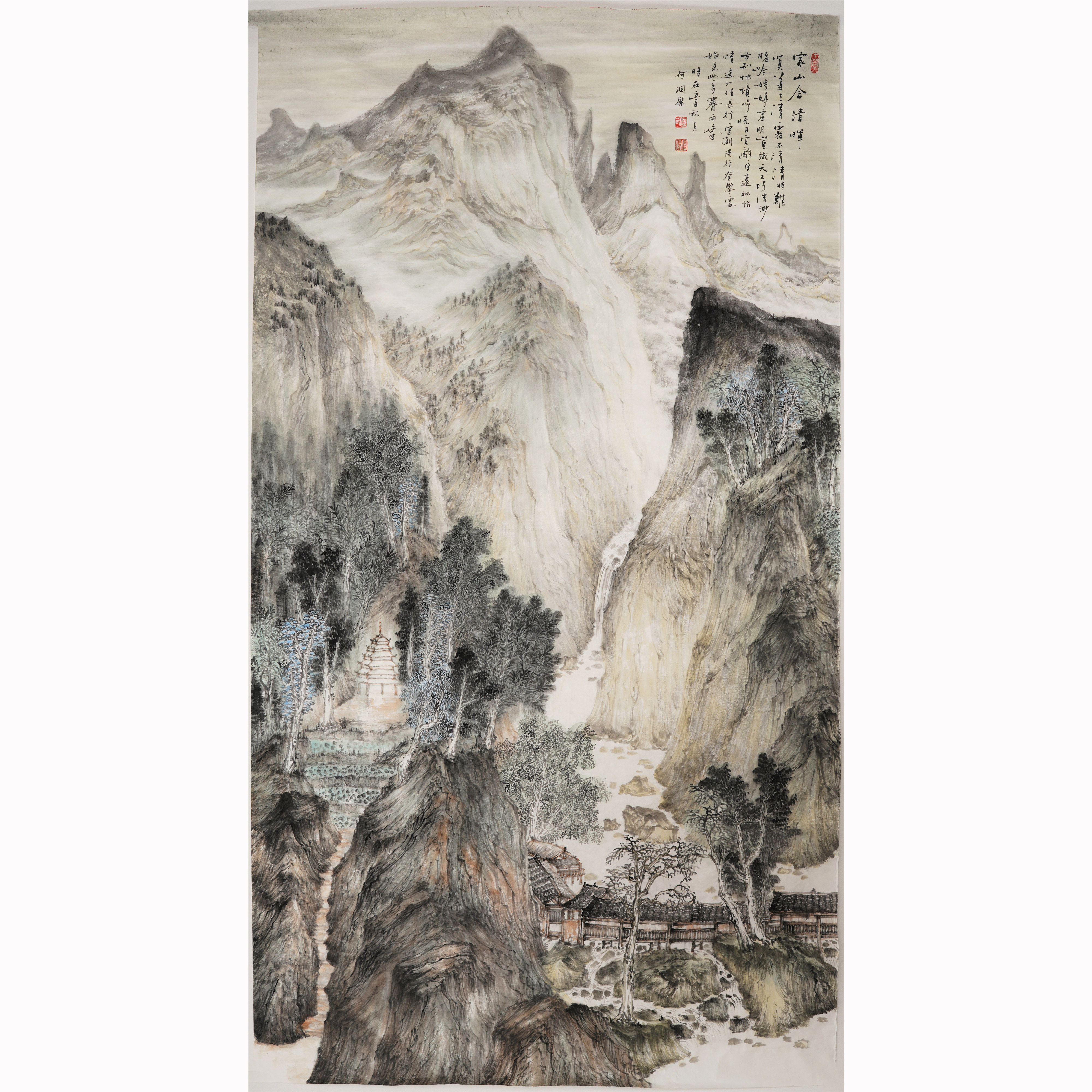 山水画润杰意境画意文人字画四尺国画何润杰手绘国画