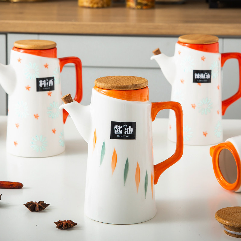 油瓶陶瓷油壶防挂防漏花生花生油油菜家用创意油壶