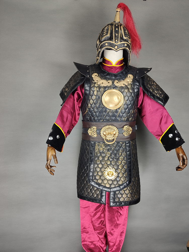 出租古代将军盔甲士兵演出服花木兰岳飞精忠报国衣服租赁铠甲侍卫