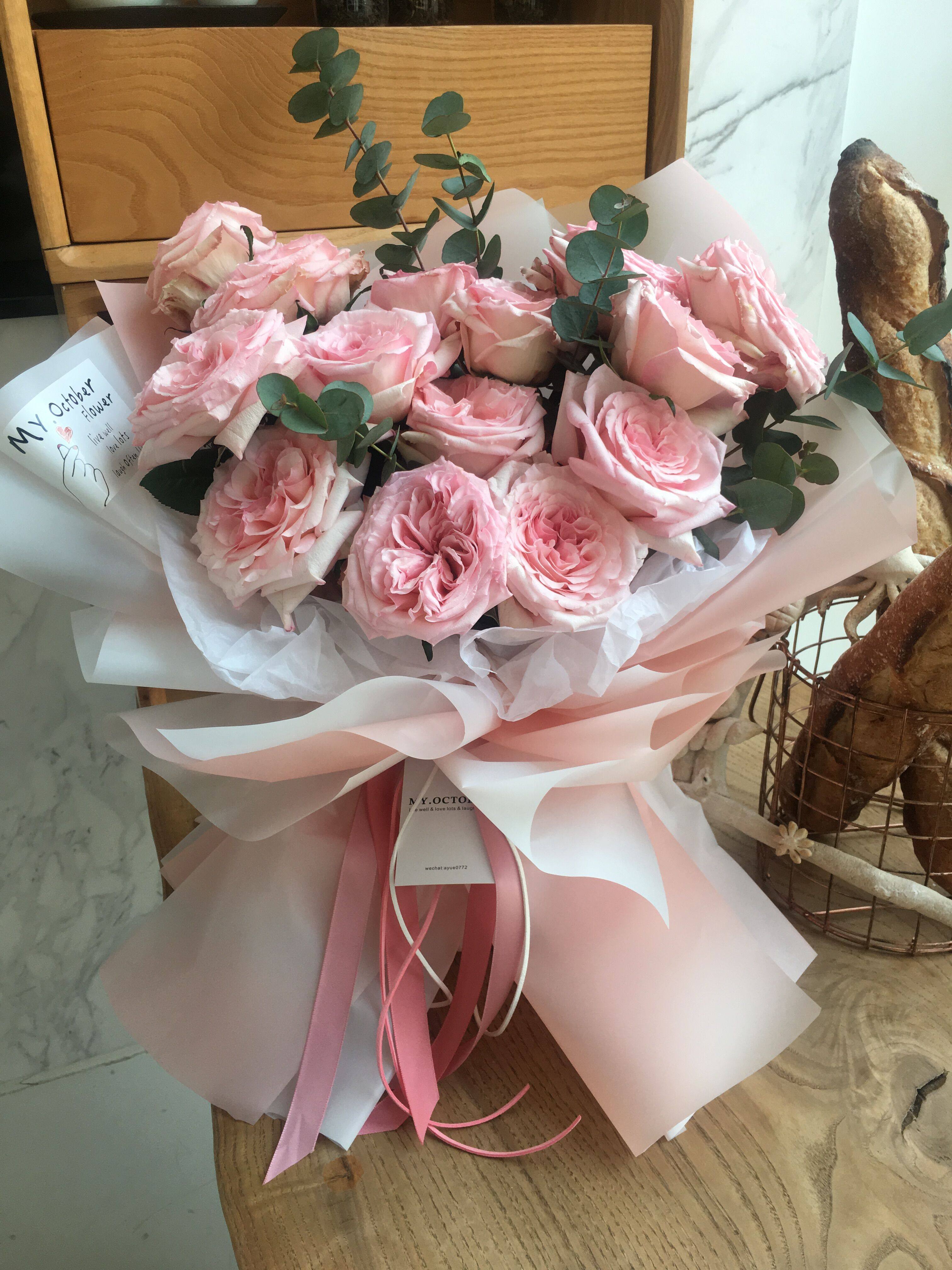 同城鲜花速递粉色荔枝玫瑰玫瑰花花束生日爱人女友鲜花速递同城