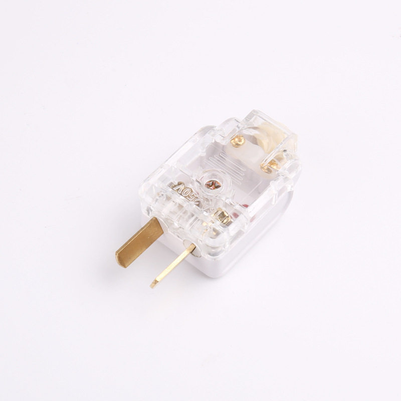 电源插头高级二插两脚两项加厚铜片接线jrct818插头