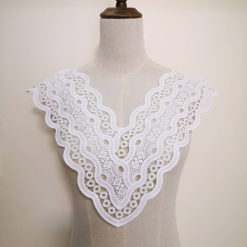 白色服装蕾丝花蕾丝刺绣水溶辅料手工diy衣领花边