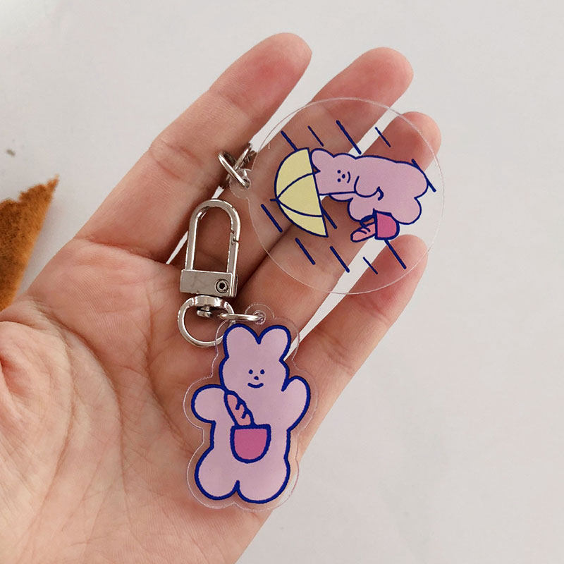 韩国代购ins可爱可爱兔兔子mazzzzy钥匙扣airpods保护套钥匙扣