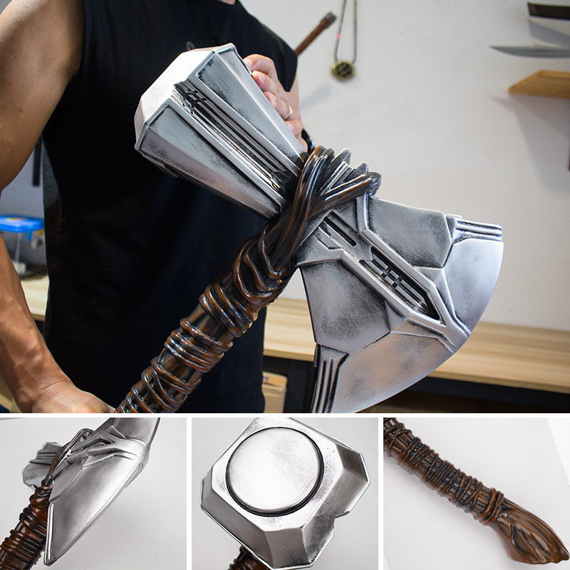 雷神锤雷神索尔风暴战斧树脂1比1复联4武器雷神之锤斧子电影道具