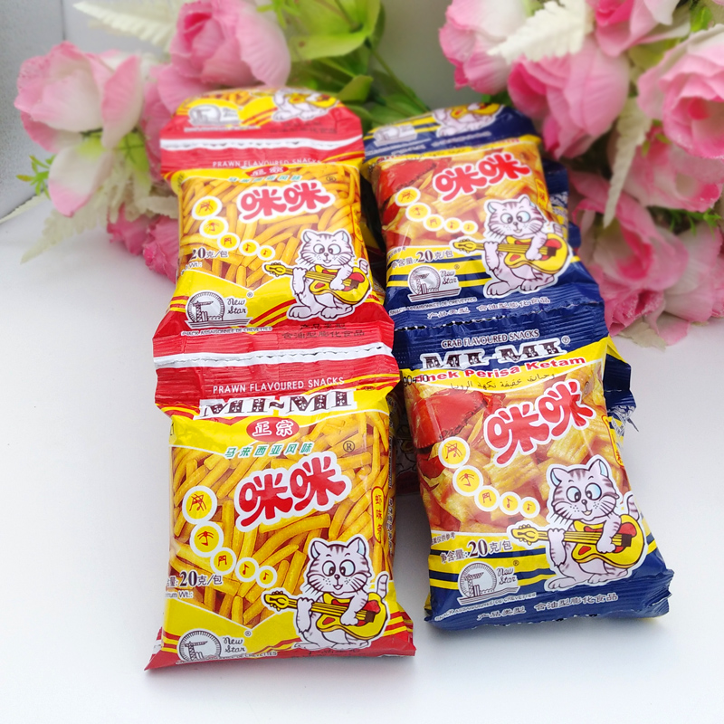 MIMI虾条马来西亚咪咪虾条虾味条20g克膨化食品怀旧休闲即食零食 - 图1