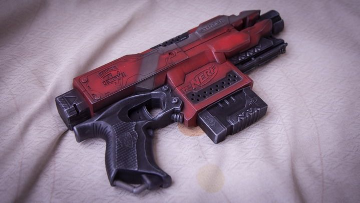 通用孩之宝nerf 死拽夫精e复仇多任务后托弹夹消声瞄准镜改装配件