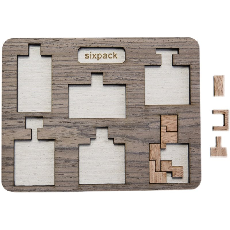 拼图超难puzzle抖音gm同款8块木质6个瓶子拼图