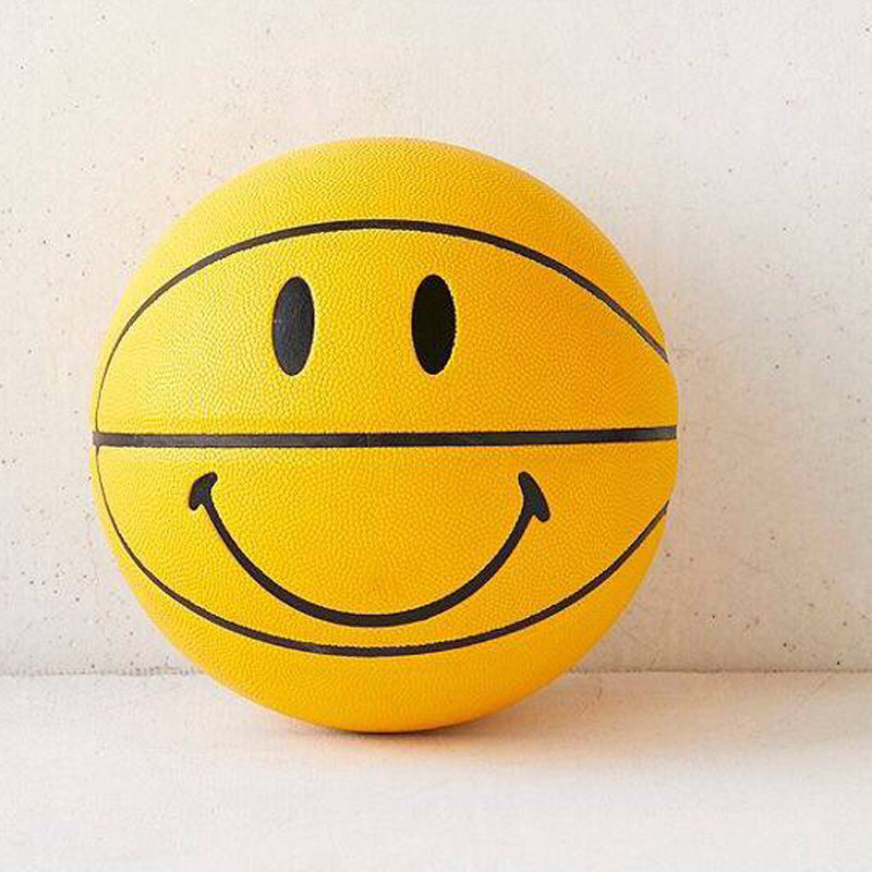 黄色笑脸篮球7号5/6号真皮手感室内外水泥地耐磨网红微笑限量礼物