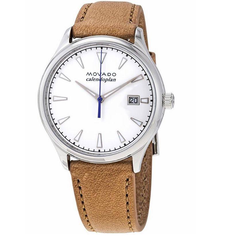 美国直邮代购正品movado摩凡陀女表夜光皮带日历瑞士腕表