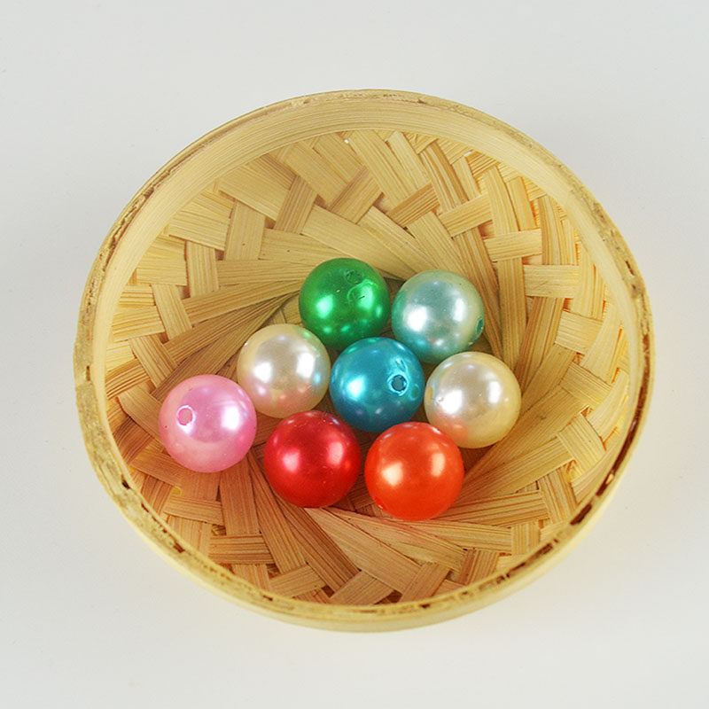 abs圆珠珠子串珠彩色塑料珠仿珍珠手链项链其他diy饰品配件