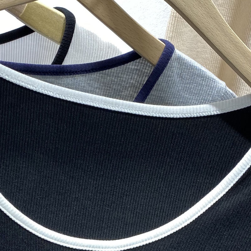 大码百搭显瘦上衣领口领大新款小衫欧洲站洋气t恤