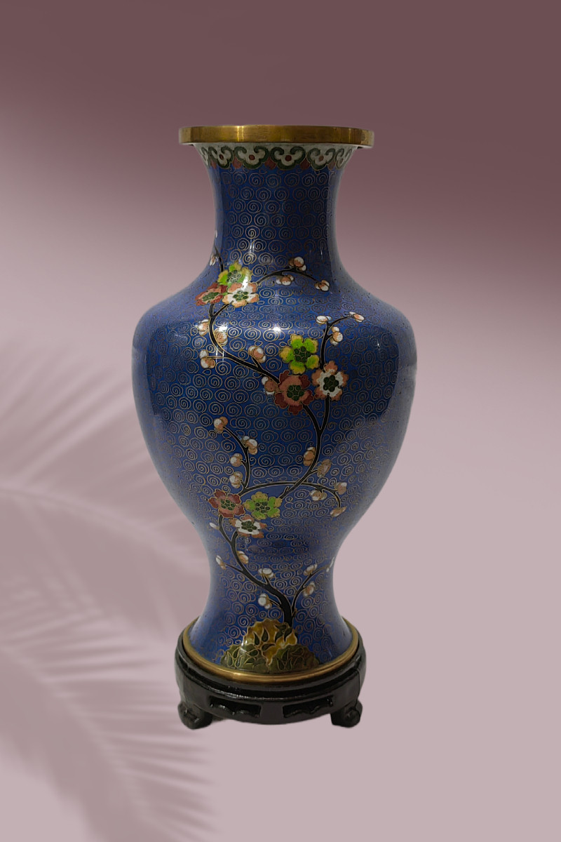 老北京正宗景泰蓝花瓶4寸周期磊铜胎掐珐琅特色景泰蓝