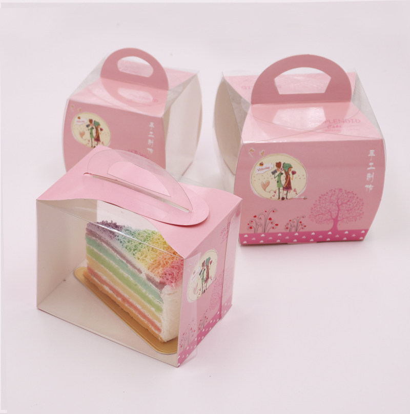 手提透明切块蛋糕盒慕斯包装盒糕西点小蛋糕盒子三角形千层蛋糕盒