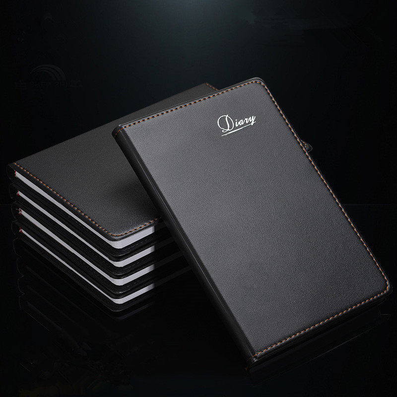 包邮商务办公加厚252页黑色皮面高级记事本48k25k笔记本