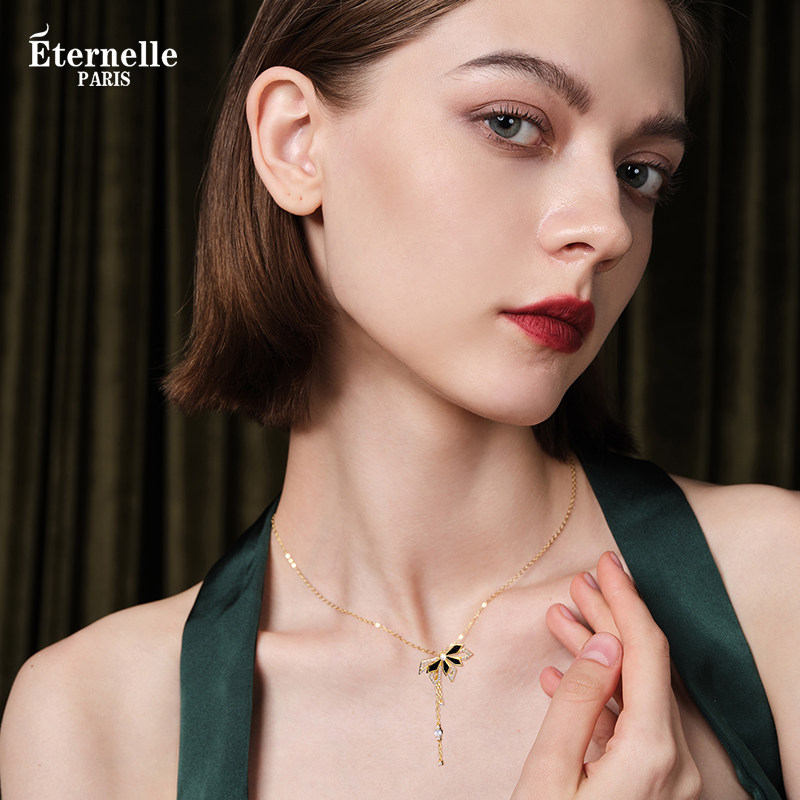 eternelle法国永恒黑色骑士系列项链轻奢小众欧美项链