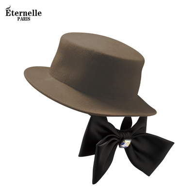 eternelle法国奥地利水晶帽饰秋冬休闲保暖时尚优雅礼帽帽子 原价698