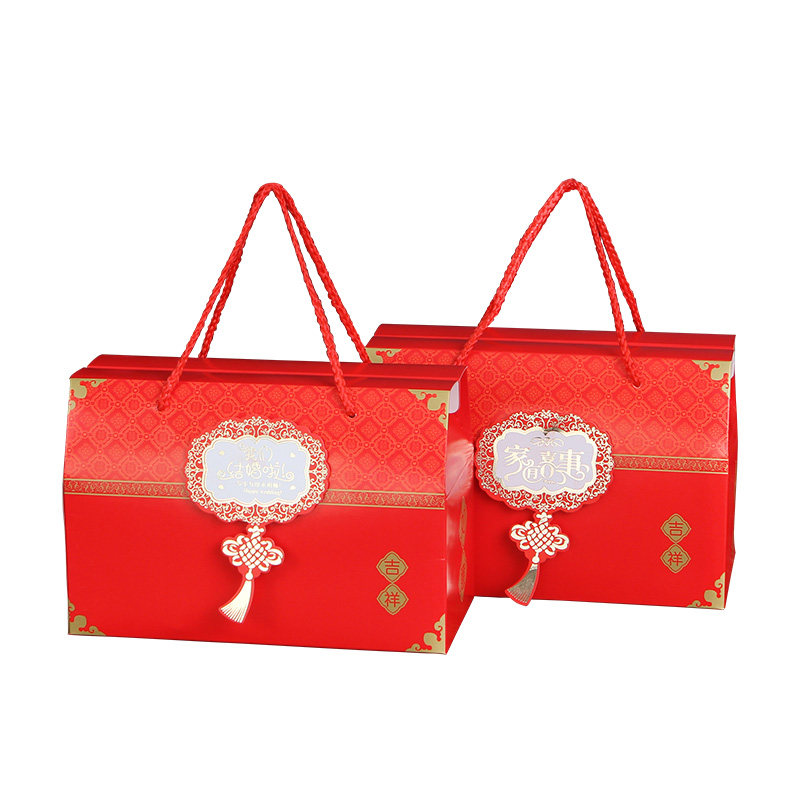 家有喜事结婚婚庆喜糖盒子手提袋回礼礼盒大礼包纸袋糖盒