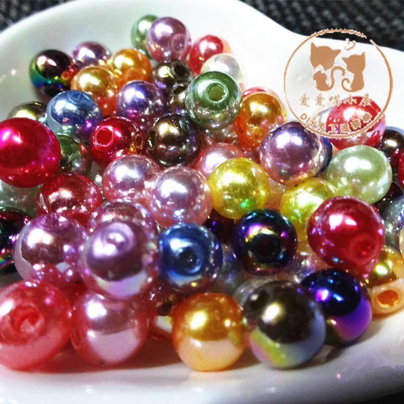 新款串珠直孔宠物玩具珍珠幻彩材料逗猫制作手工制逗猫棒