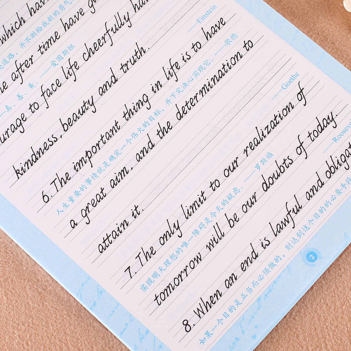 字帖英语练字墨点名人名言书写英文斜体意大利硬笔书法