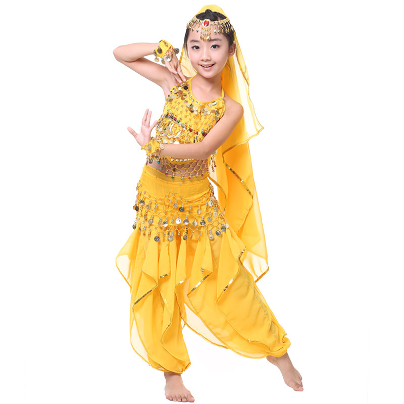 儿童印度舞演出服少儿新疆舞表演服女童肚皮舞服装幼儿民族舞蹈服