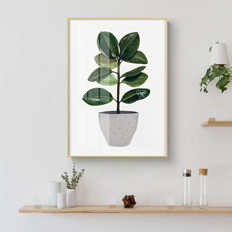 青翠北欧小清新绿色植物装饰画文艺挂画客厅沙发背景墙现代装饰画