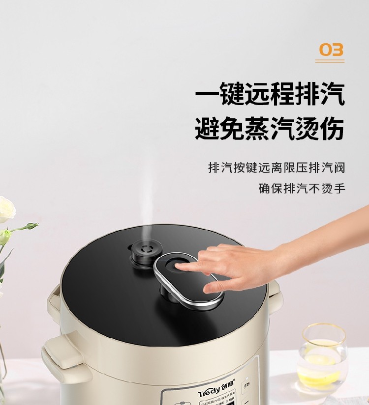 tredy创迪ybw2560f4080f电压压力锅家用多功能智能4l25l电饭煲电压力