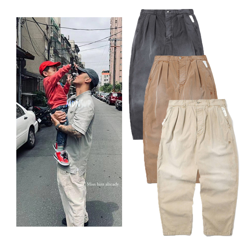 madboys 余文乐mdns21chino日产橙标刺绣休闲裤宽松工装裤潮胖男