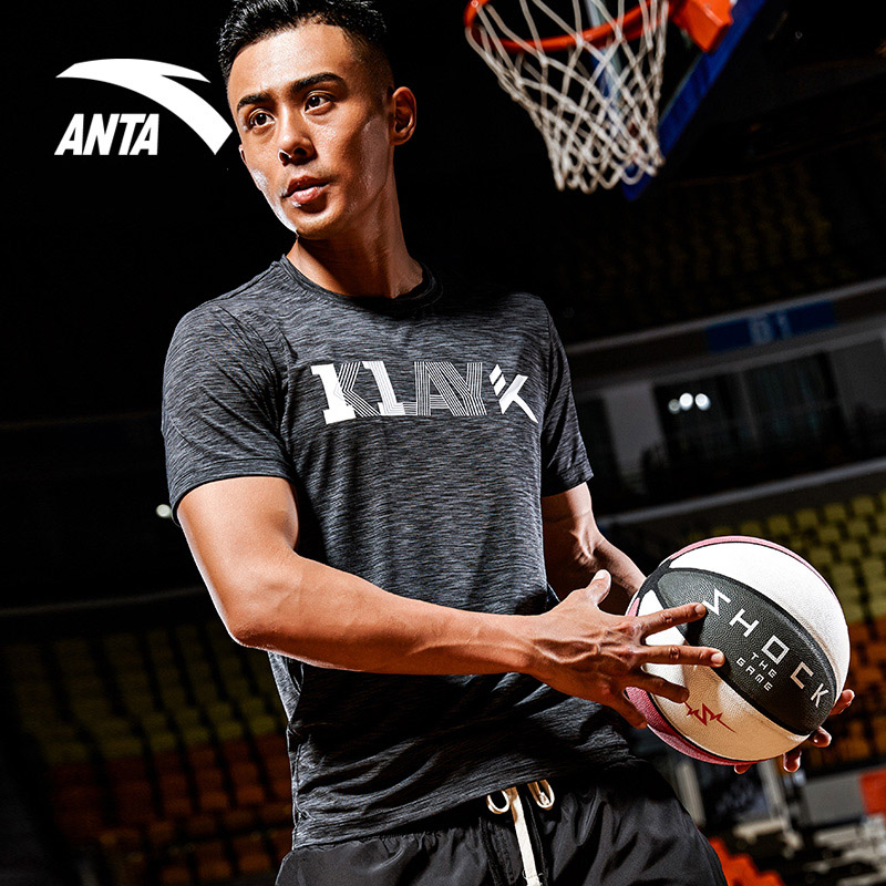 汤普森中国行安踏短袖t恤衫2019夏款圆领要疯系列上衣篮球文化衫