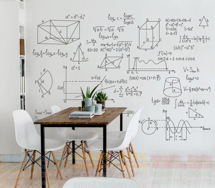 数学公式墙贴 学校宿舍教室黑板墙装饰贴纸 物理化学数学创意贴纸