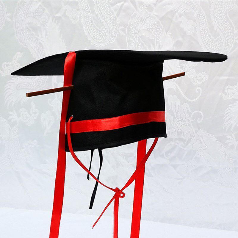 古代官帽学士帽汉服头冠玄端平顶冠中式婚礼帽子