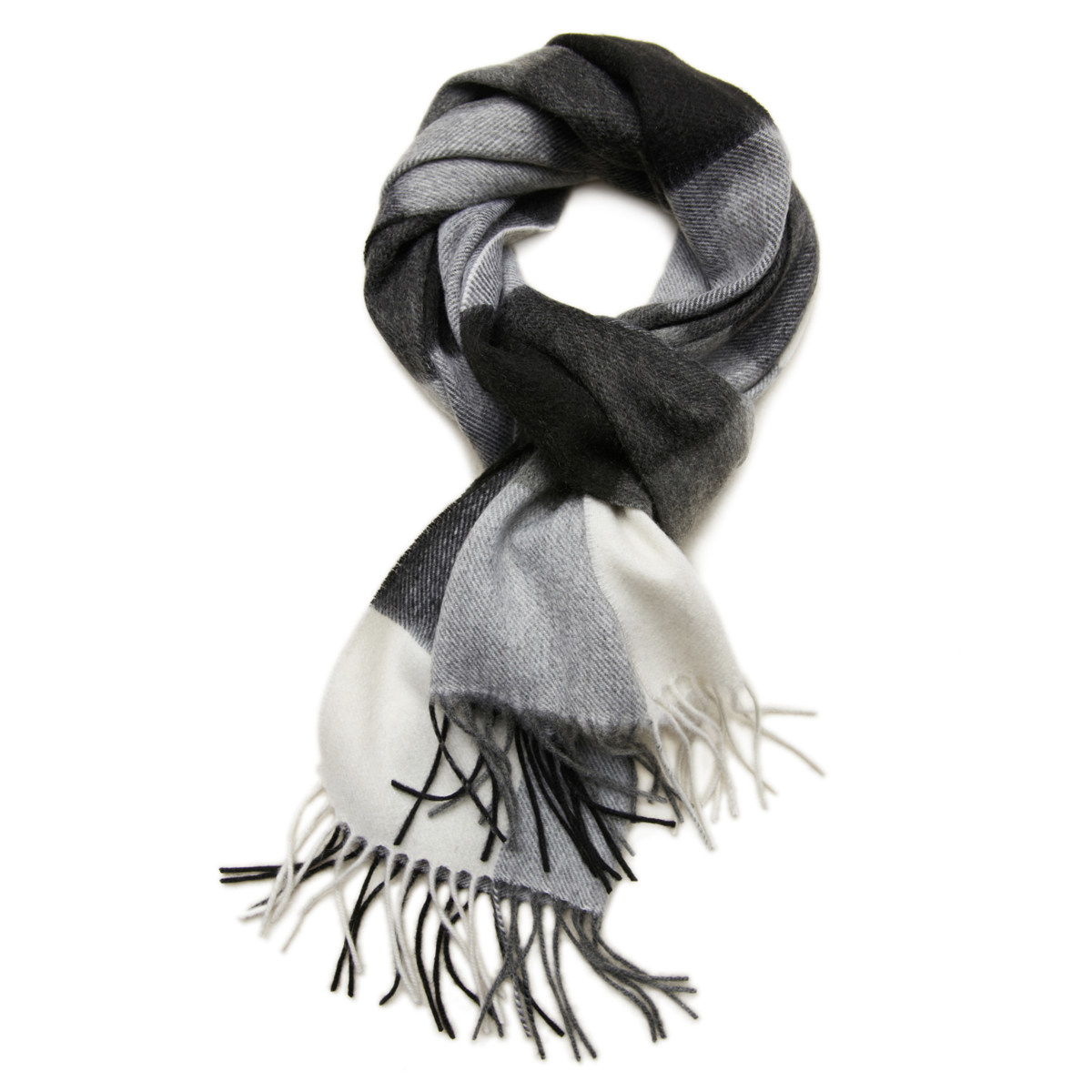 py小羊绅士风简简约黑白格子男士山羊绒围巾围巾