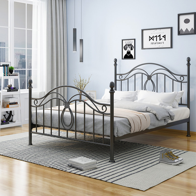 老匠北欧铁艺公主15米卧室双人床铁床米高铁架铁艺
