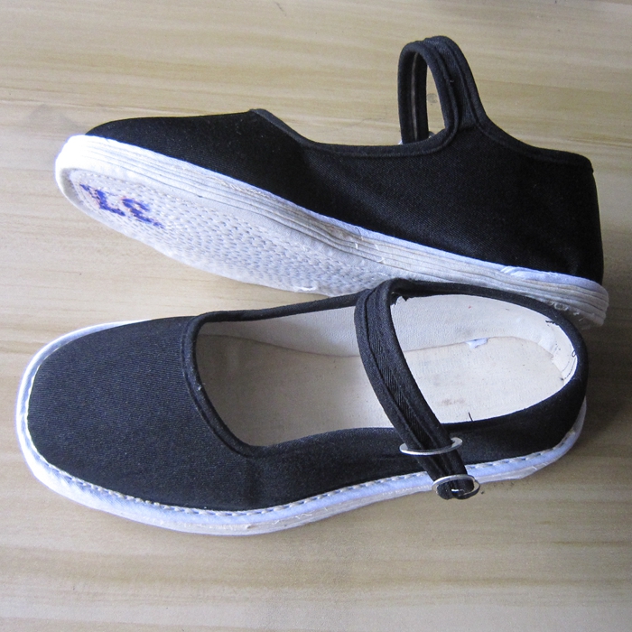 单女孩方口布鞋 布芯一字带布鞋 韩版 33码 学生千层底布鞋 34码 公主