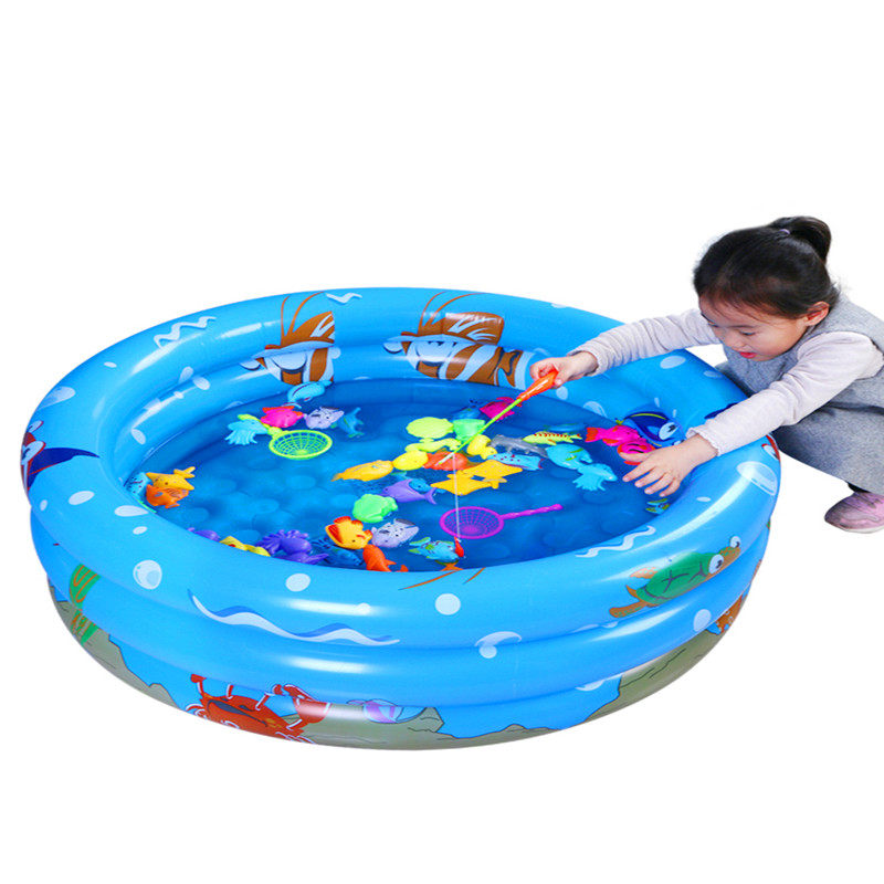 儿童钓鱼玩具池套装磁力发光鱼1-6岁戏水磁性鱼竿男女孩益智