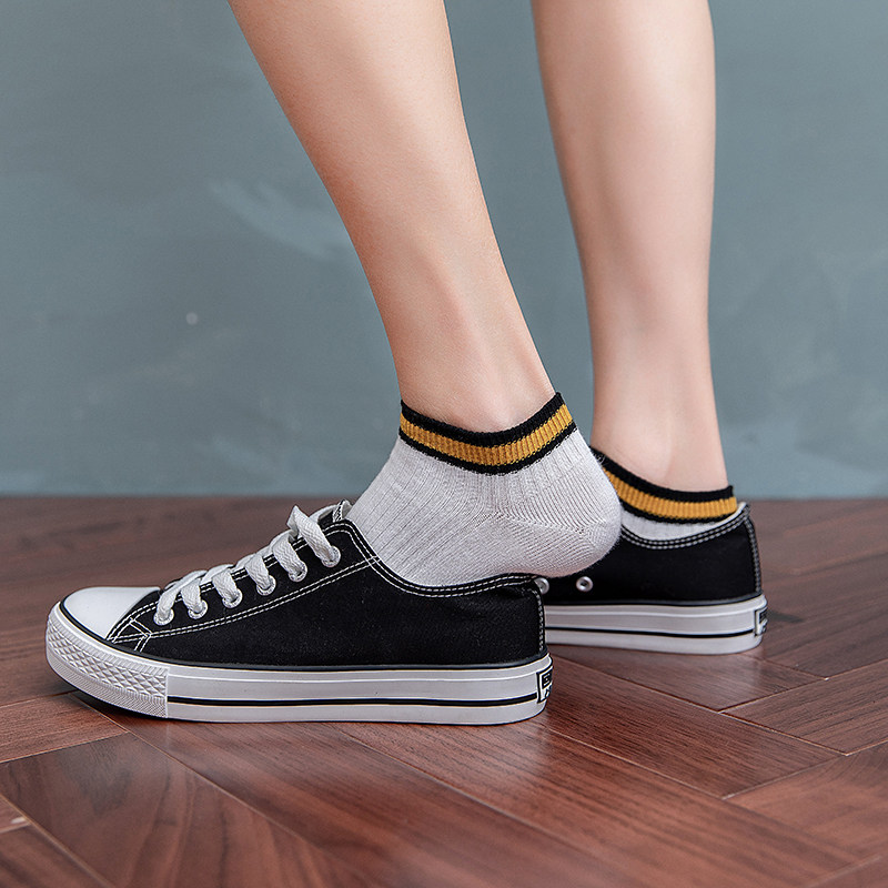 糖果色百搭鞋袜凉鞋日韩版子女纯色薄款夏天袜子短袜