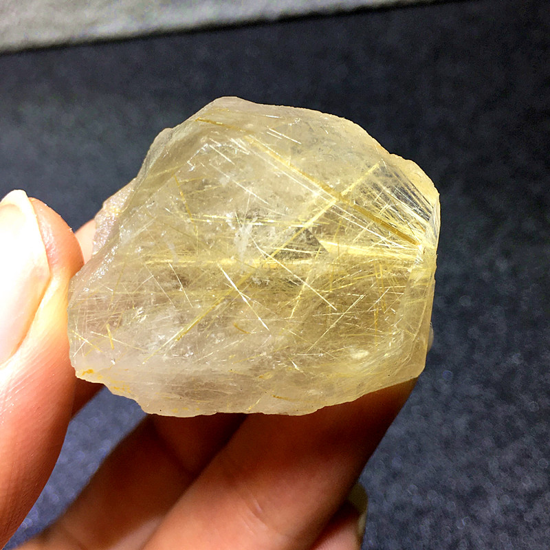 zx天然金发晶钛晶花原石原矿标本水晶资料库项坠