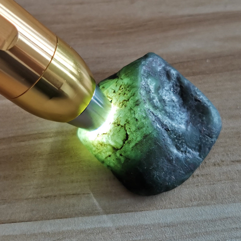 玉石强光手电筒高亮不锈钢鉴定翡翠原石文玩蜜蜡手电筒