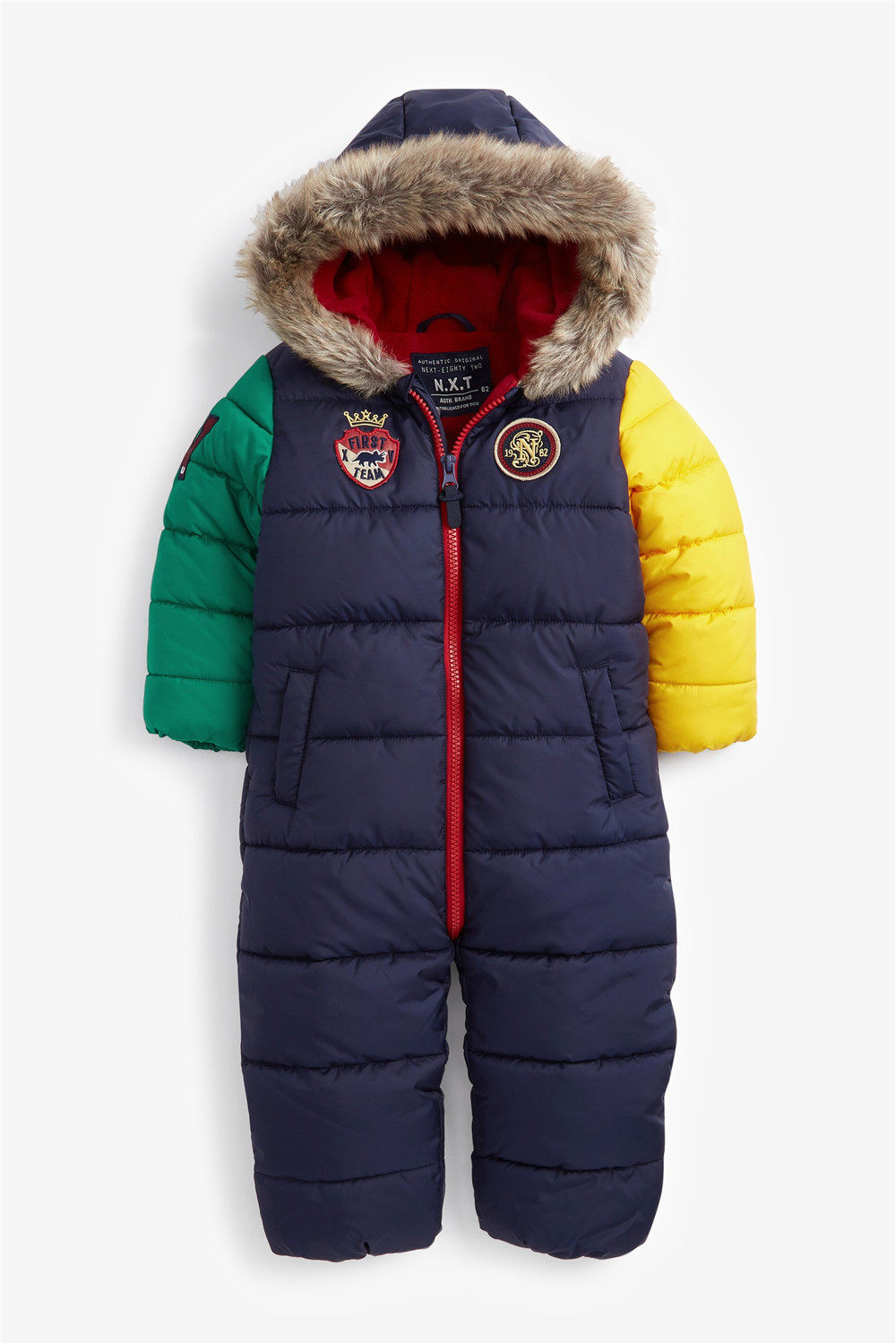 现货next童装英国男童宝宝2022冬海海军蓝色连身衣