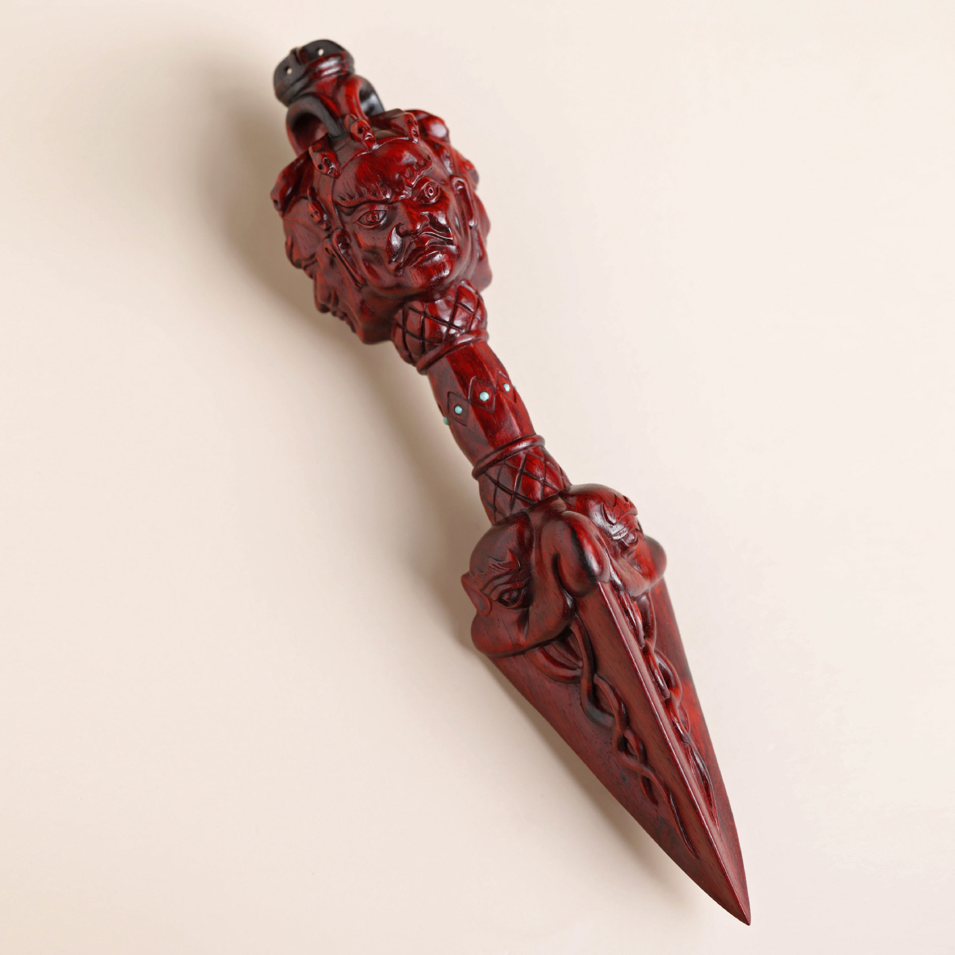 印度小叶紫檀金刚降魔手把摆件名家手工馈赠摆件