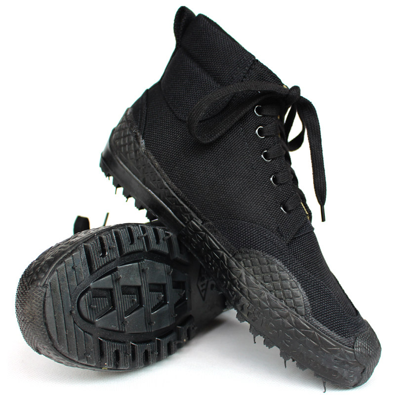 包邮强步黑色1137解放鞋男军鞋 高帮户外帆布胶鞋劳保鞋45 46大码