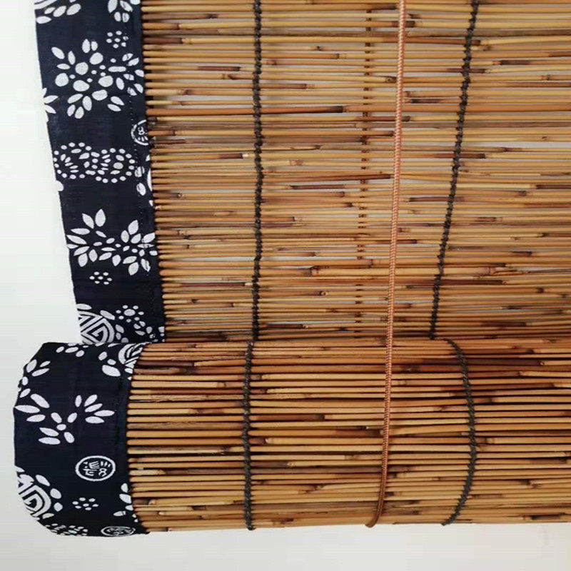 芦苇帘草编卷帘遮阳帘复古草帘隔断帘农家乐装饰茶室竹帘禅意帘子
