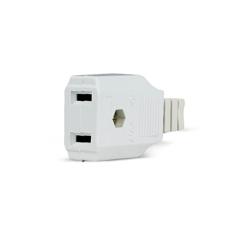 睿威仕 二脚母插头防水箱220v塑料安防室外插座配件监控电源插头